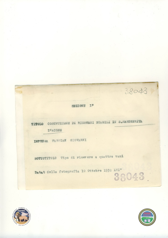 1938 10 10 Santa Margherita d&#039;Adige COSTRUZIONE RICOVERI id_38043 2 retro